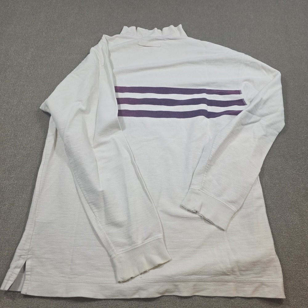 Vtg Nautica Yacht Club Embroidered Crewneck Sweatshirt 90s White Purple Pullover - Picture 15 of 15
